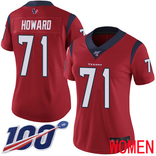 Houston Texans Limited Red Women Tytus Howard Alternate Jersey NFL Football 71 100th Season Vapor Untouchable